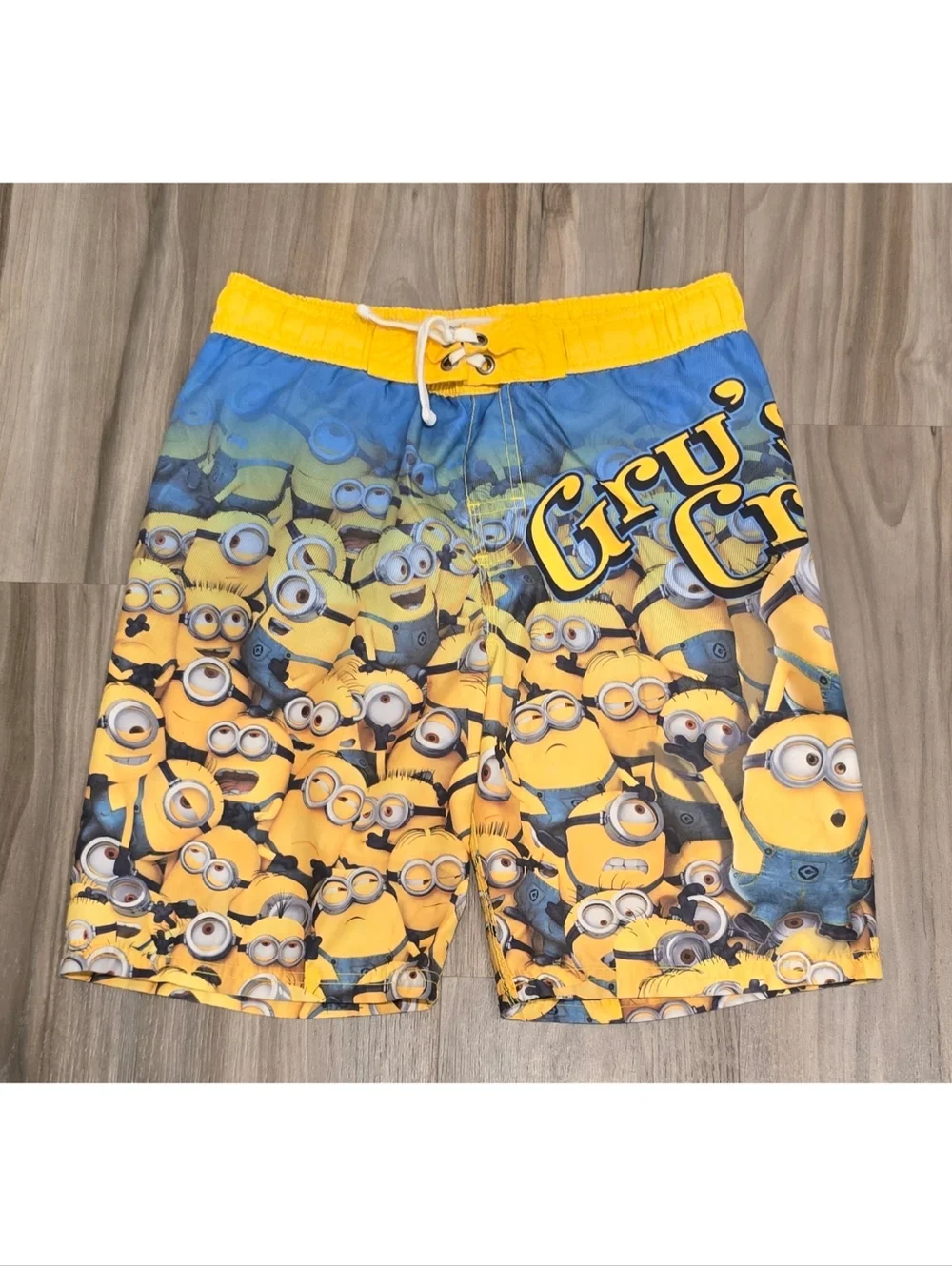 Despicable Me Minions Swim Trunks Boys Large Yellow Graphic Swim Shorts